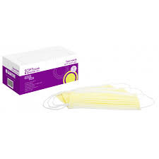 Μάσκες προσώπου 3ply με λάστιχο Κίτρινη 50 τμχ